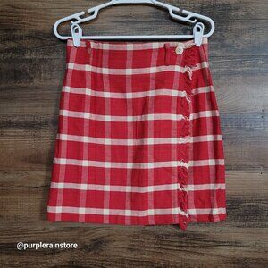 Vtg Bentley Arbuckle Fringe Plaid Wrap Skirt Size 10 Academia Preppy 70's 80's